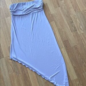 Lavender Asymmetrical Strapless Dress